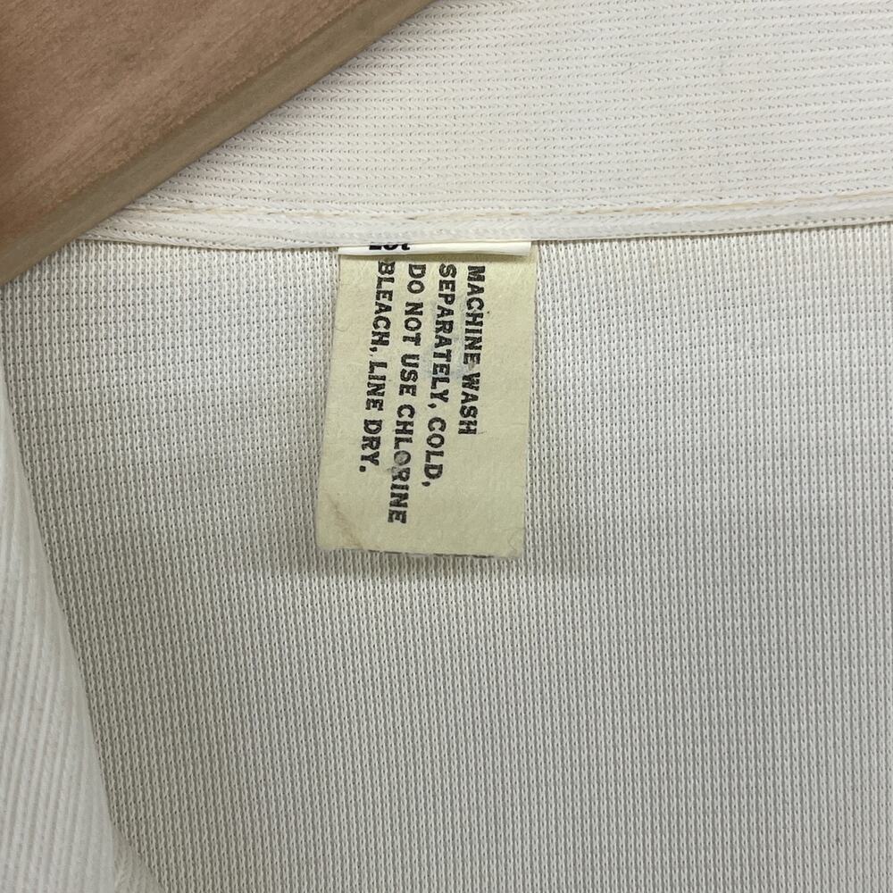 VINTAGE TENNIS DRESS S Style Fit and Flare Sleeveless Rib Striped Zip Up Ivory - Picture 7 of 10